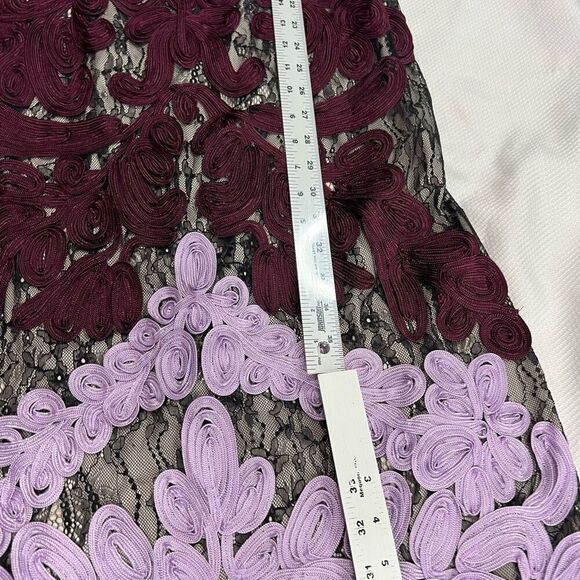 JS Collections Orchid Chianti Soutache Two Tone Embroidered Lace Dress 10 Women - Picture 7 of 11